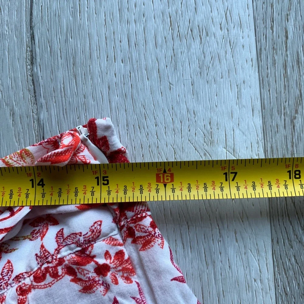 Anthropologie Maeve Staycation Printed Midi Skirt Red Motif Size‎ LP